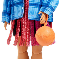 Barbie Extra - Мода для кукол и домашних животных + Аксессуары № 13 Спортивное платье Черно-розовые волосы HDJ46