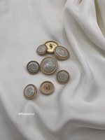 Пуговицы молочные перламутровые золото
