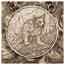 Серебряная монета-амулет «Рысь»
