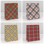 Пакет подарочный 18х23х10см Фигуры и узоры "Клетки и полоски" (Микс)