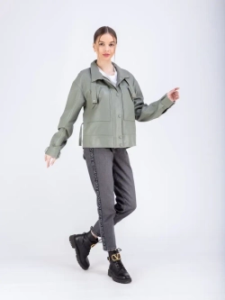 Куртка женская кожаная оверсайз