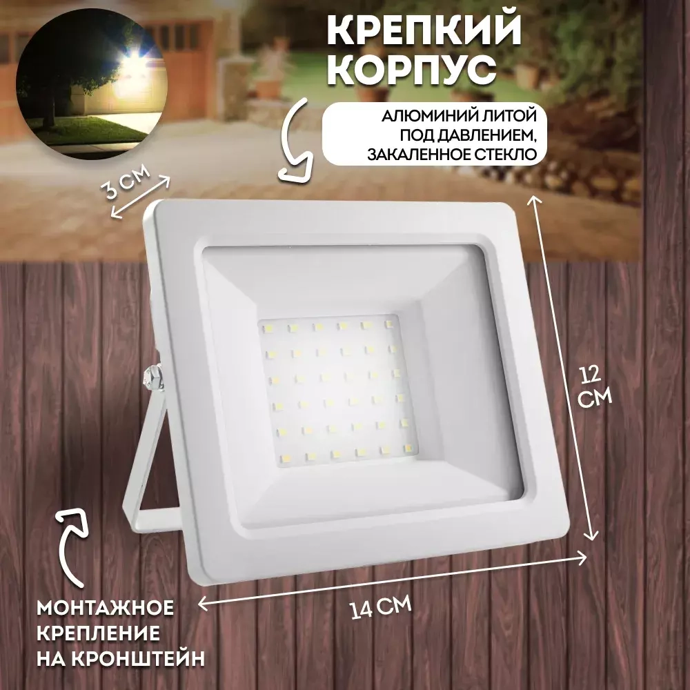 Прожектор LED SFL90-50 IP65 50W 6400K белый SAFFIT