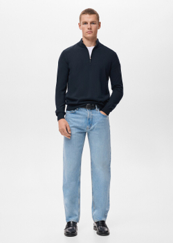 Свитер с воротником перкинс из 100% мериносовой шерсти