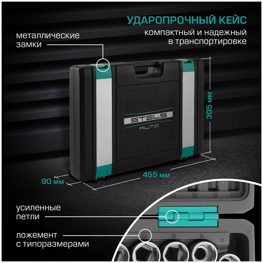 НАБОР ИНСТРУМЕНТОВ STELS 1/2  1/4 76ПРЕДМ 14104