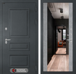 Дверь с терморазрывом Входная Лабиринт ATLANTIC С зеркалом Максимум Бетон светлый