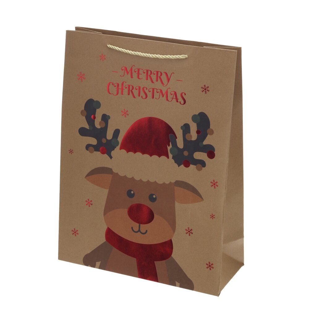 GAEM Пакет подарочный L (бумага 210г/м2, блок 12шт), L30 W12 H40 см, 4в.