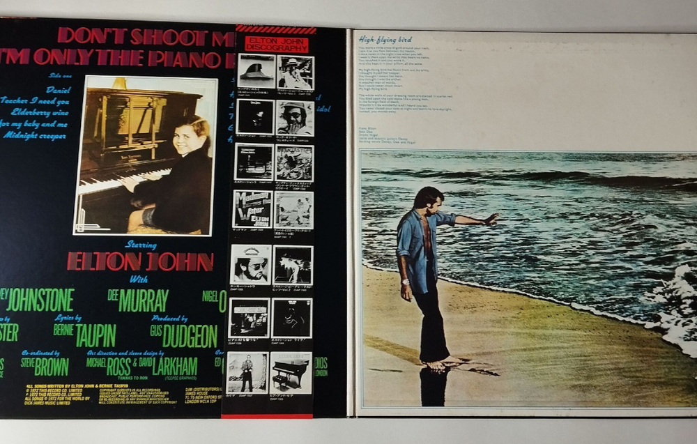 Винтажная виниловая пластинка LP Elton John Don't Shoot Me I'm Only The Piano Player (Japan 1979) (Obi) Have Mercy On The Criminal