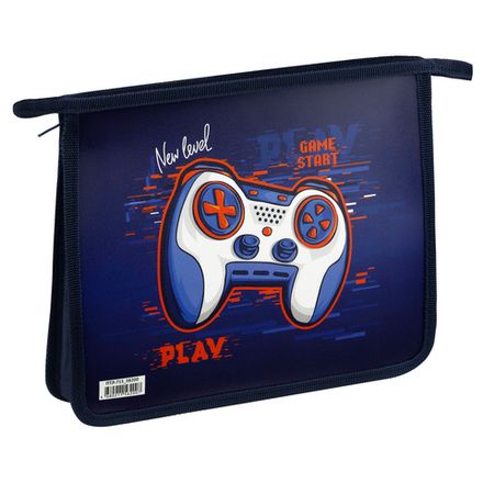 Папка для тетрадей 1 отделение А5 на молнии Спейс Play, пластик