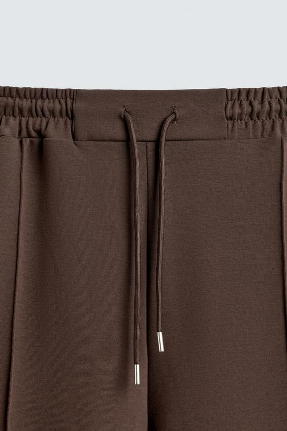 ZARA БРЮКИ ИНТЕРЛОК С ЛОГОТИПОМ, ШОКОЛАДНЫЙ