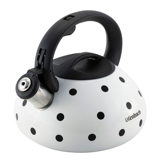 Чайник 2,5 л. из нержавеющей стали со свистком Ofenbach NB-100301 горошек