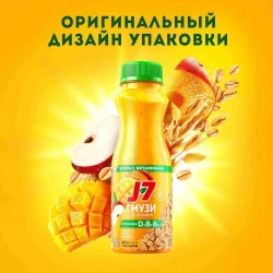Смузи Манго-Персик-Яблоко J7 Полезный Перекус со злаками 0,3л