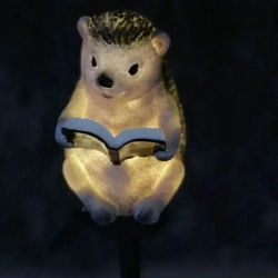 Светильник уличный на солнечной батарее Ежик фигурка садовая для украшения дачи и сада