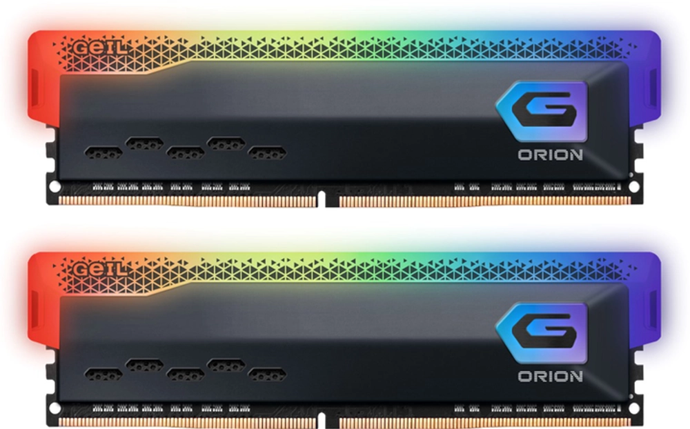 Оперативная память 16GB Kit (8GBx2) GEIL DDR4 3200MHz ORION RGB PC4-25600 16-20-20-40 GOSG416GB3200C16BDC Titanium Grey (AMD)