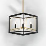 713447 Люстра REGOLO 4х40W E14 ЧЕРНЫЙ МАТОВЫЙ/ЗОЛОТО