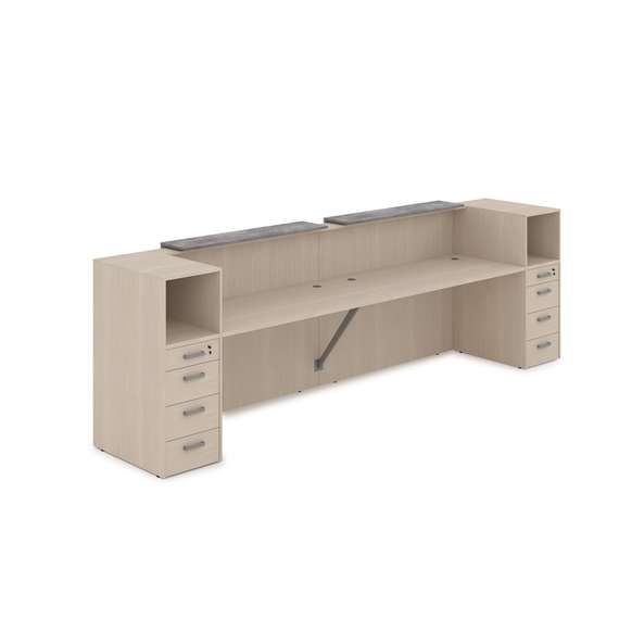 1КРТ-ДС.005.1 Комплект Ресепшн с фартуком ЛДСП (3632*763*1161) (с подсветкой)