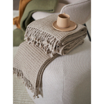 Плед из шерсти бежево-серого цвета из коллекции essential, 130х180 см