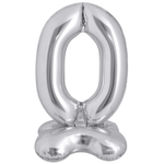 Шар фольгированный Цифра 0 127 см (Серебряный)