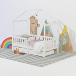 Кровать детская Фиона 160х80, деревянная из массива сосны, белый