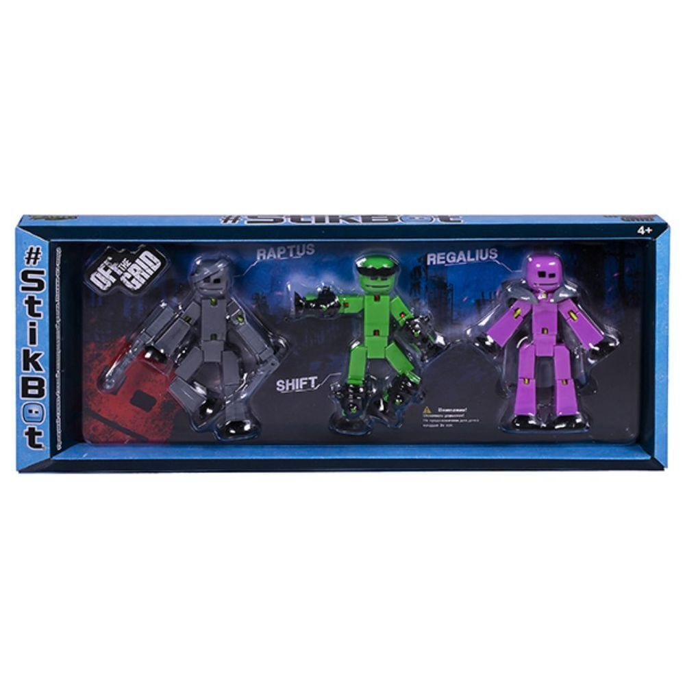 Фигурки Stikbot, Off the Grid Raptus, 3 шт, TST614R