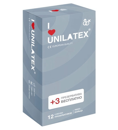 Презервативы UNILATEX ребристые (12 шт) (Цвет: телесный)