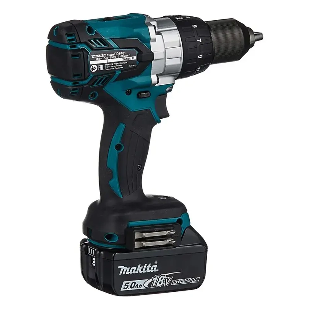 Makita DDF481RTE дрель-шуруповер (2 x 5 Ач, ЗУ)