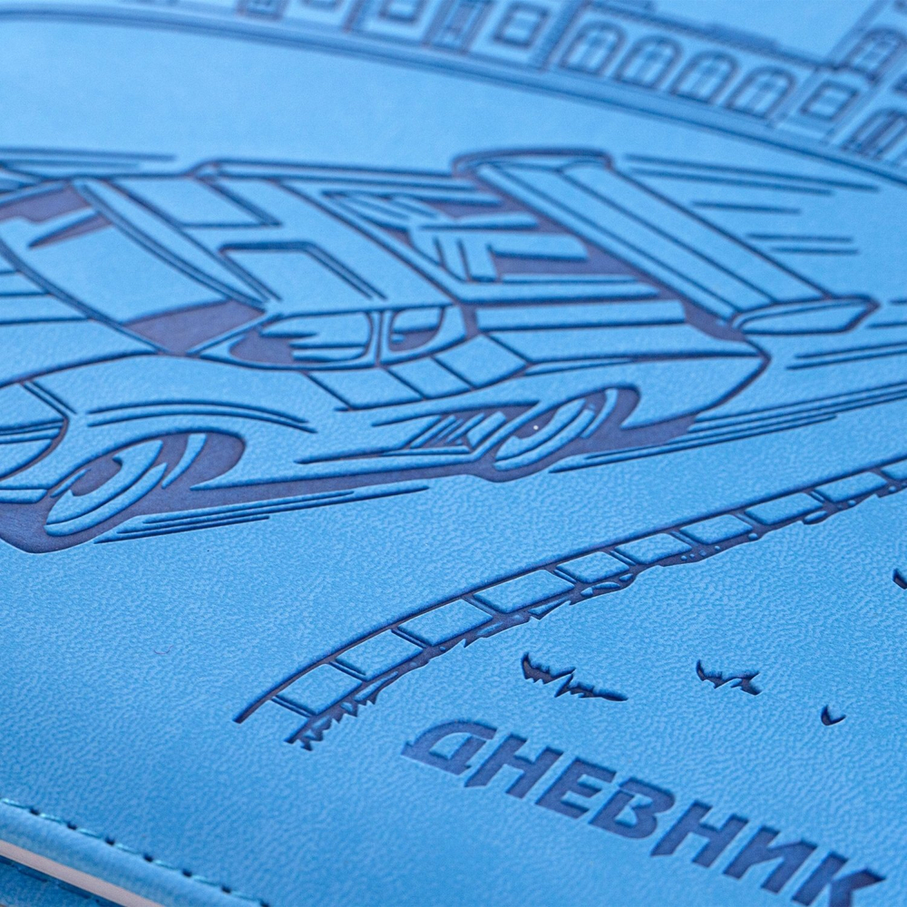 Дневник школьный Alingar 1-11 кл., 48л., 7БЦ, иск. кожа, поролон, тиснение, закругленные углы, голубой "Car-1"