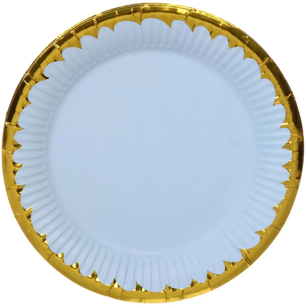Тарелка бумажная 18 см в наборе 10 шт «Праздничный день», голубой