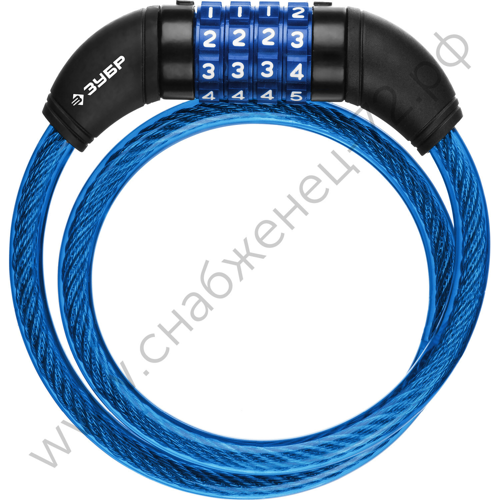 ЗУБР кодовый с изменяемым кодом, 650 мм, d 10 мм, тросовый замок, Профессионал (37262-65)