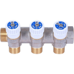 Коллектор регулирующий проходной STOUT SMB 6852 - 1" (НР/ВР) на 3 контура 1/2" (плоское уплотнение)