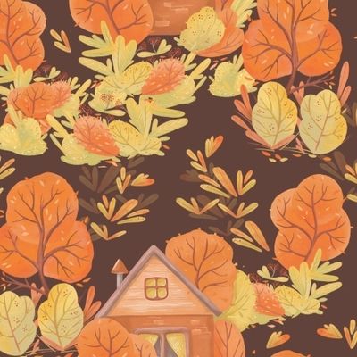 Осенний домик в сумерках