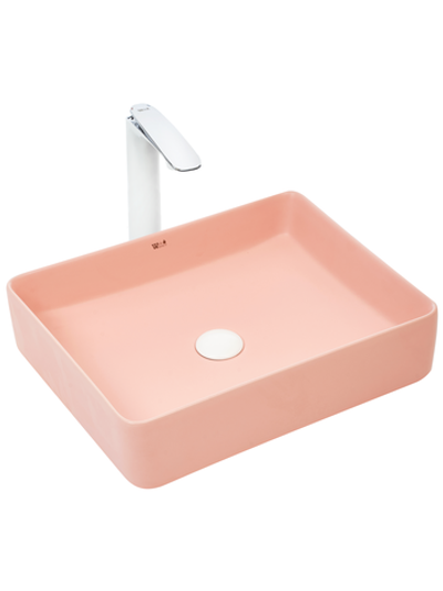 Раковина накладная (матовая розовая) WeltWasser WW  ELBACH 2178 MP 510х405х110
