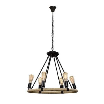 Подвесная люстра 6*Е27 LOFT1861/6 чёрный Rope Filament LOFT IT