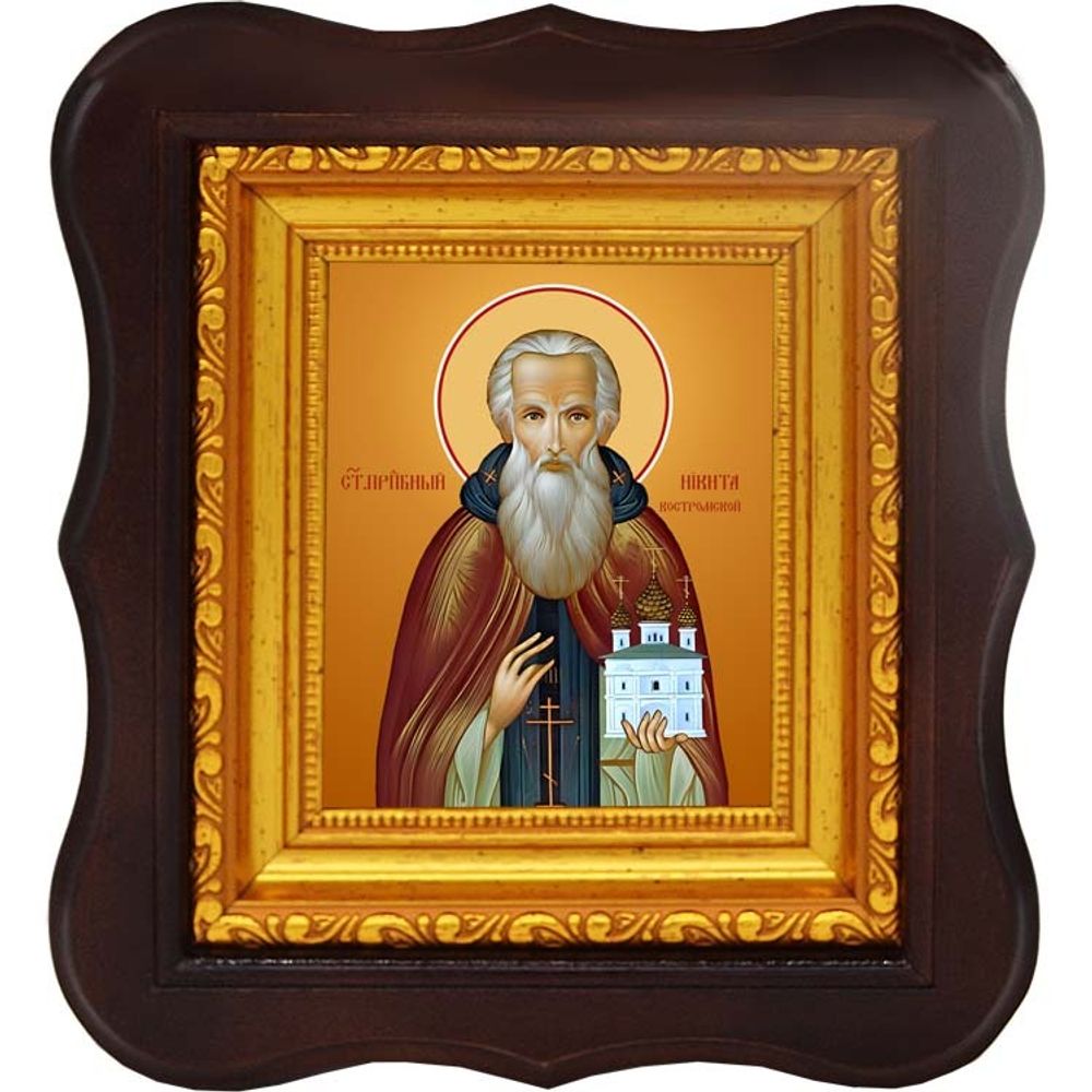 Никита Костромской, Боровский, Серпуховской преподобный. Икона на холсте.