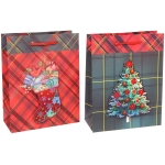 Пакет подарочный «Новогодний стиль» 18*23*8 см, микс