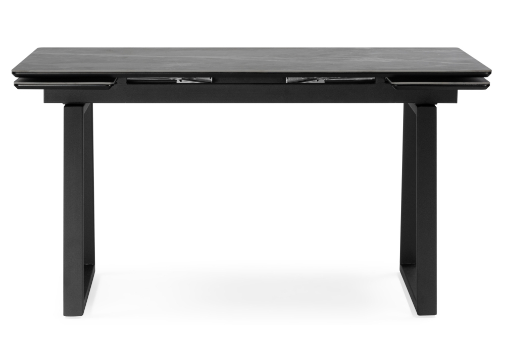 Керамический стол Woodville Джек 140(200)х80 серый мрамор larka grey, черный, ножки черные