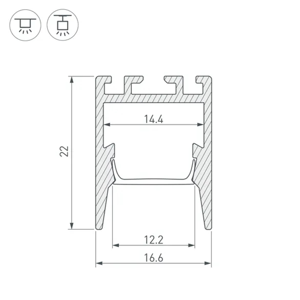 Профиль PDS-ZM-COMFY-2000 ANOD BLACK (Arlight, Алюминий) 032856