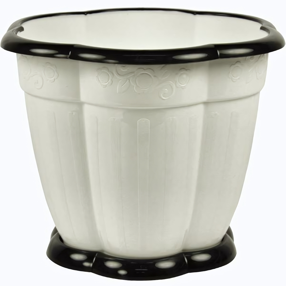 Горшок цветочный Восторг 1,5л с поддоном (белый)