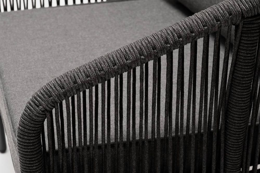 "Канны" модульная угловая лаунж-зона из роупа (веревки), цвет темно-серый