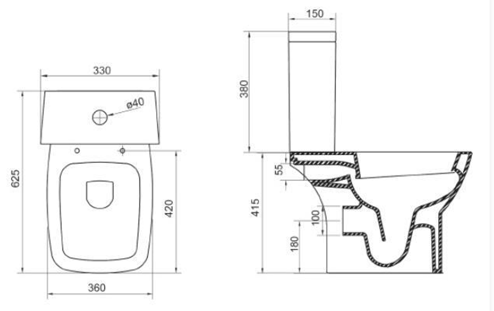 Унитаз-компакт BelBagno Lago BB128CP