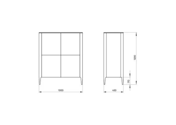 Шкаф Type oak 4 двери (серый)
