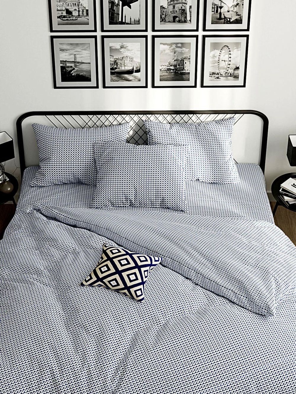 Ткань для постельного белья, Вязание (синее), перкаль, опт (цена за один погонный метр) продается в рулонах от 50 - 80 метров.