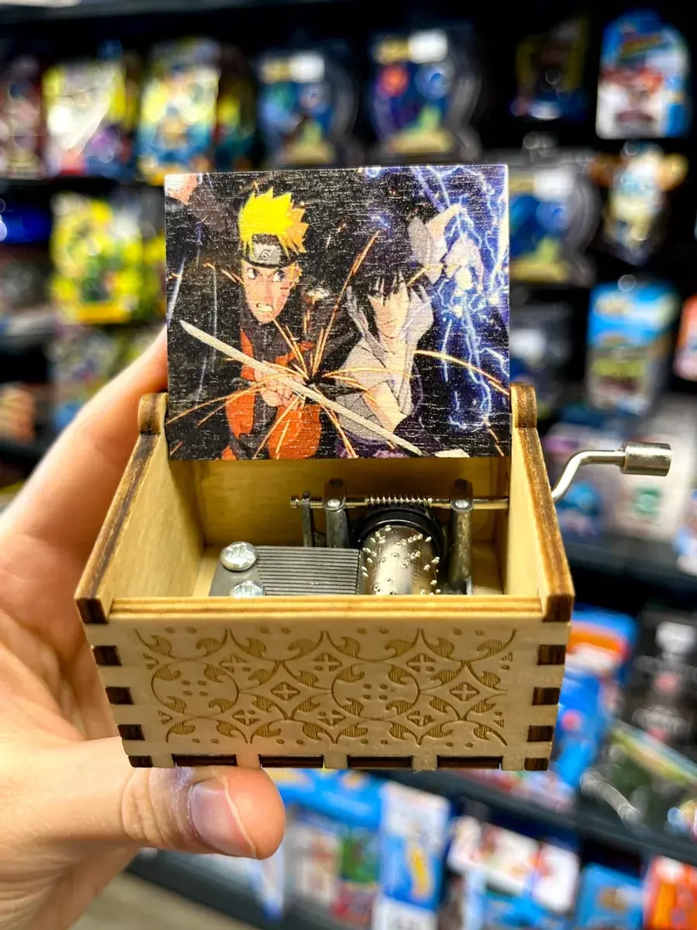 Музыкальная шкатулка детская Наруто Саске Naruto деревянная