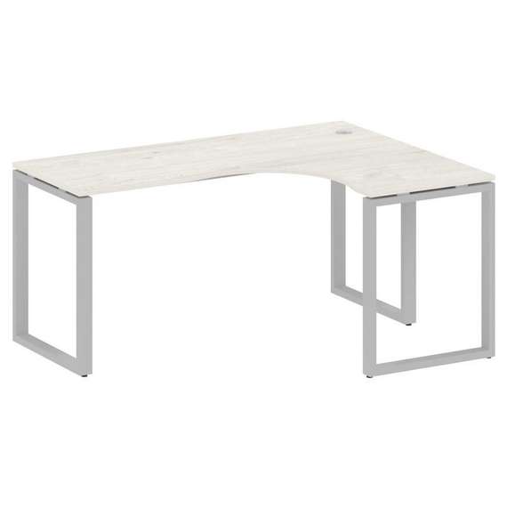 Metal System Стол криволинейный правый на О-образном м/к БО.СА-4 (R) Дуб Наварра/Металл Серый 1600*1