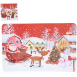 Салфетка на стол 41*26см в наборе 6+6шт «Веселые снеговички»