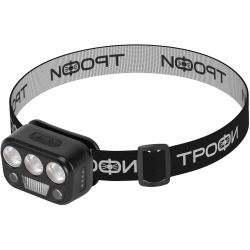 Фонарь налобный светодиодный Трофи GA-105 аккумуляторный 3+3+3 Bт сенсорное управление 5 режимов | Трофи