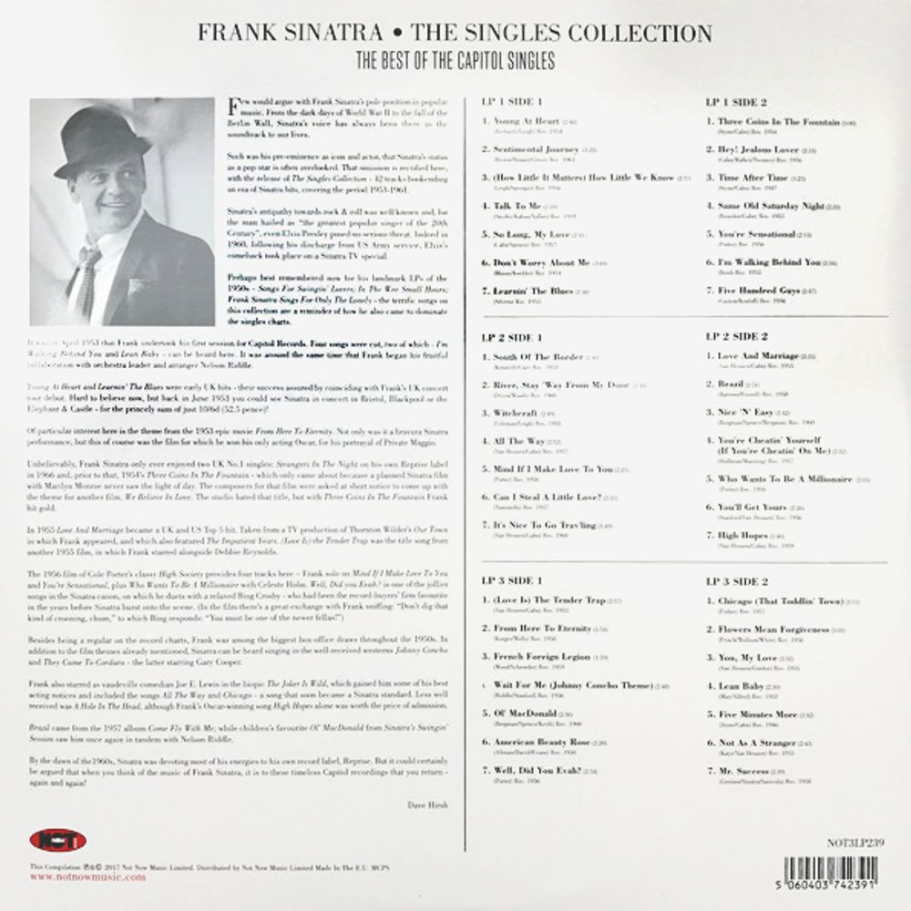 Sinatra. The Singles Collection (The Best of the Capitol Singles) White Vinyl (3LP). Фрэнк Синатра