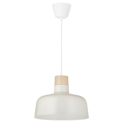 IKEA BUNKEFLO  (ИКЕА БУНКЕФЛО)  -  Подвесной светильник, белый/бирюзовый, 36 см