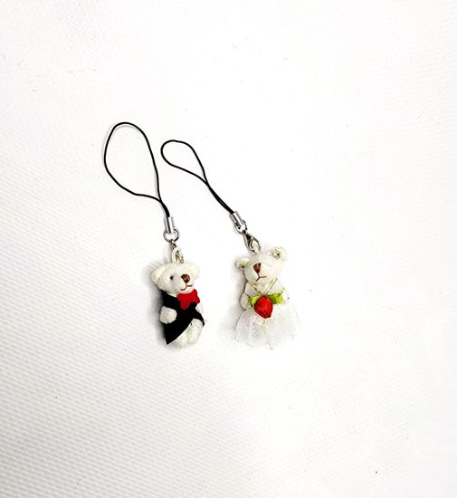 Свадебные игрушки-мишки "Пара жених и невеста", брелок-подвеска