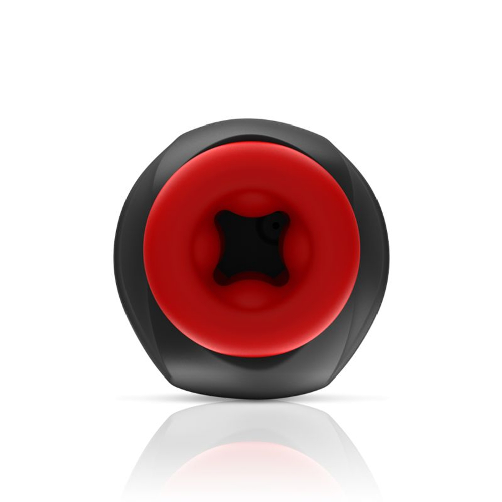 Черно-красный мастурбатор с вибрацией и всасыванием