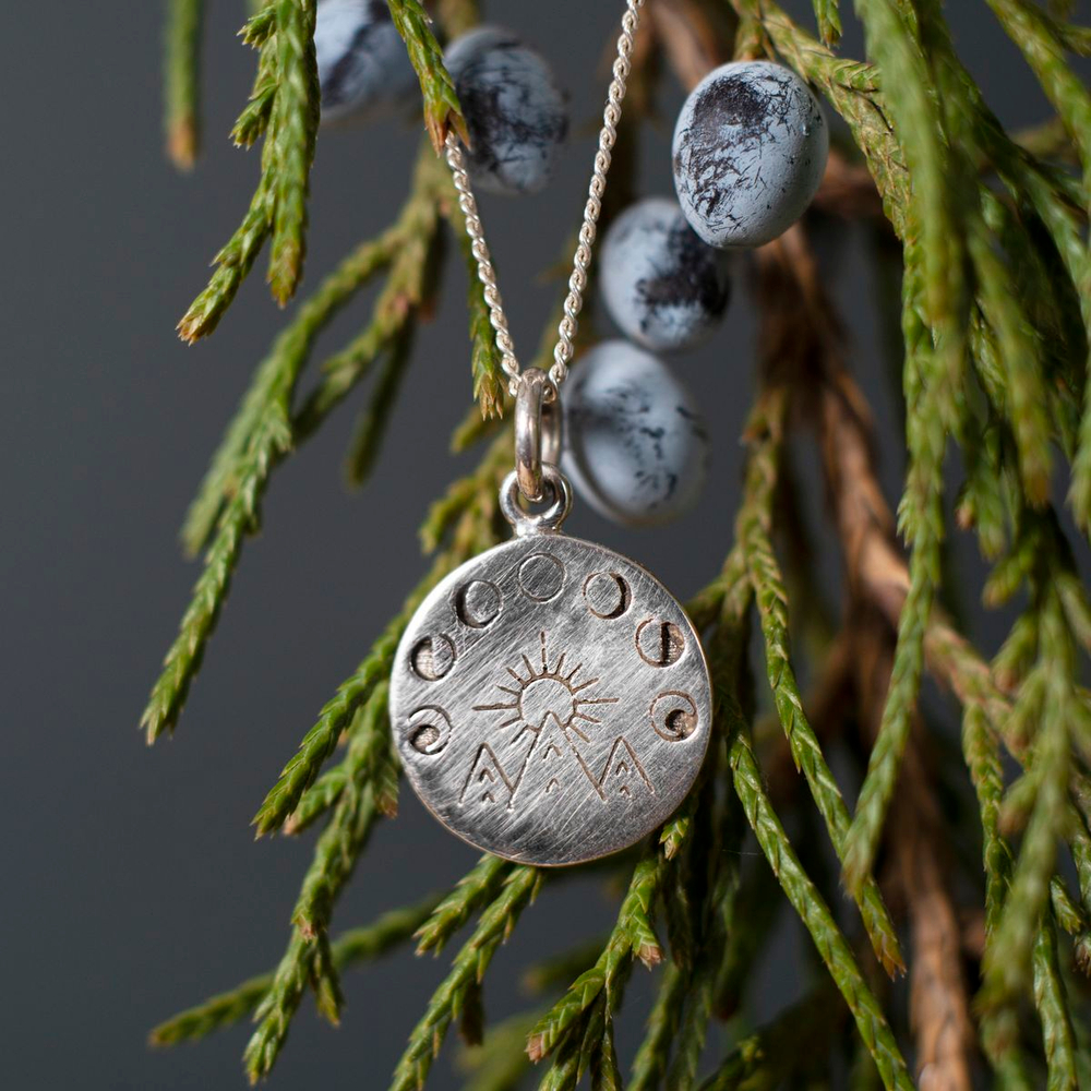 Подвеска ФАЗЫ ЛУНЫ с цепочкой, серебро